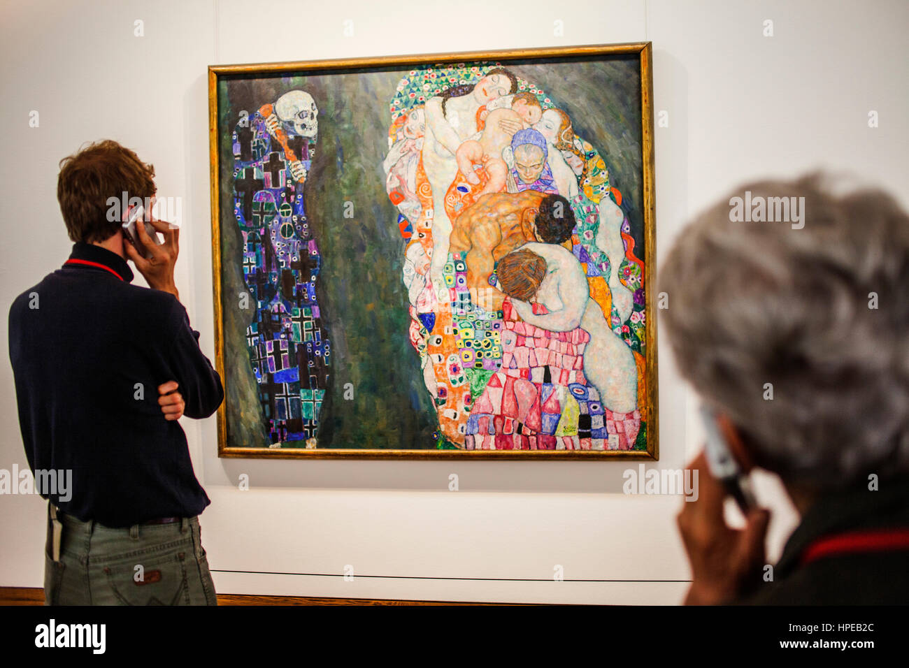 Tod und Leben,l'olio su tela,Gustav Klimt,Leopold Museum, Vienna, Austria, Europa Foto Stock
