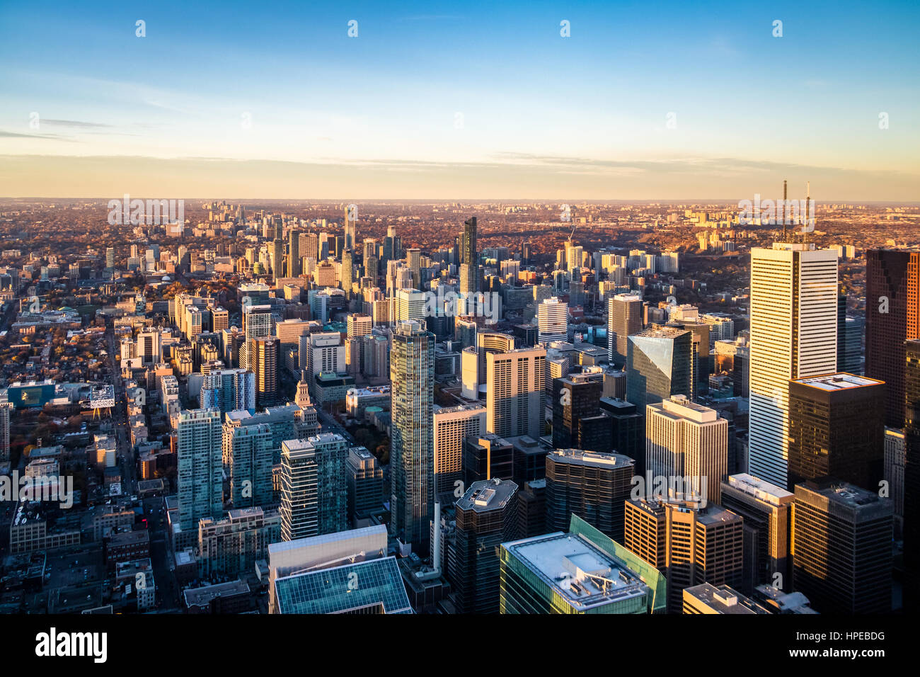 Vista della città di Toronto dal di sopra - Toronto, Ontario, Canada Foto Stock