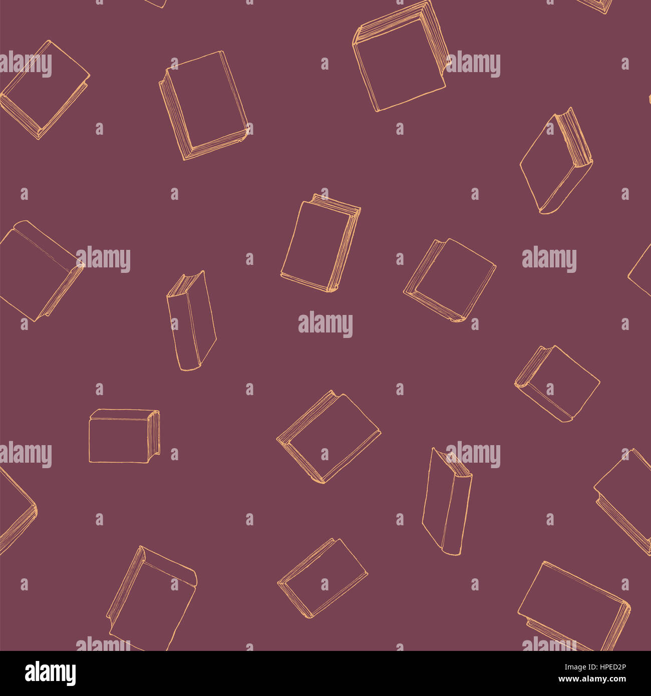 Modello senza cuciture con disegnati a mano libri Foto Stock