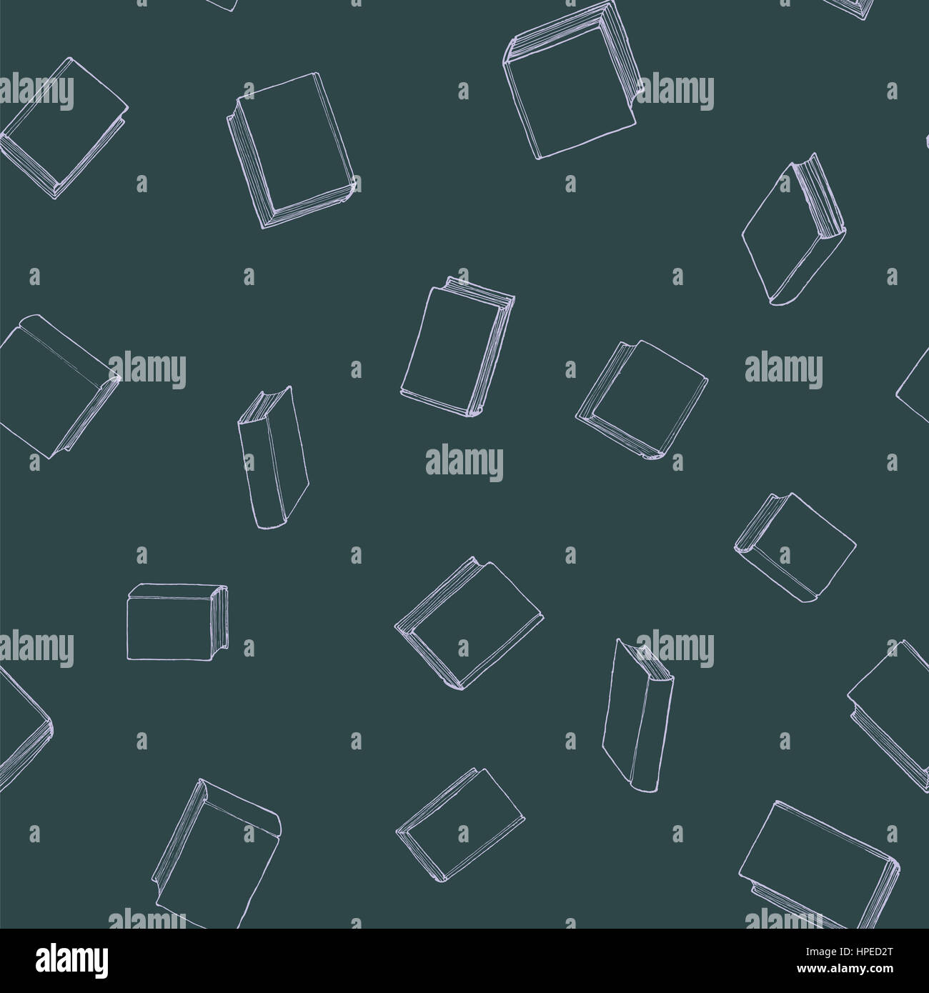 Modello senza cuciture con disegnati a mano libri Foto Stock