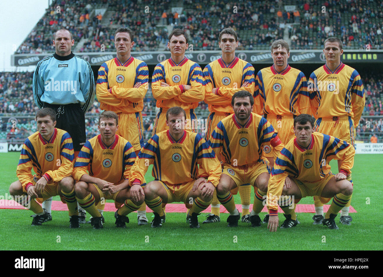 Il rumeno FOOTBALL TEAM ROMANIA 14 Ottobre 1997 Foto Stock