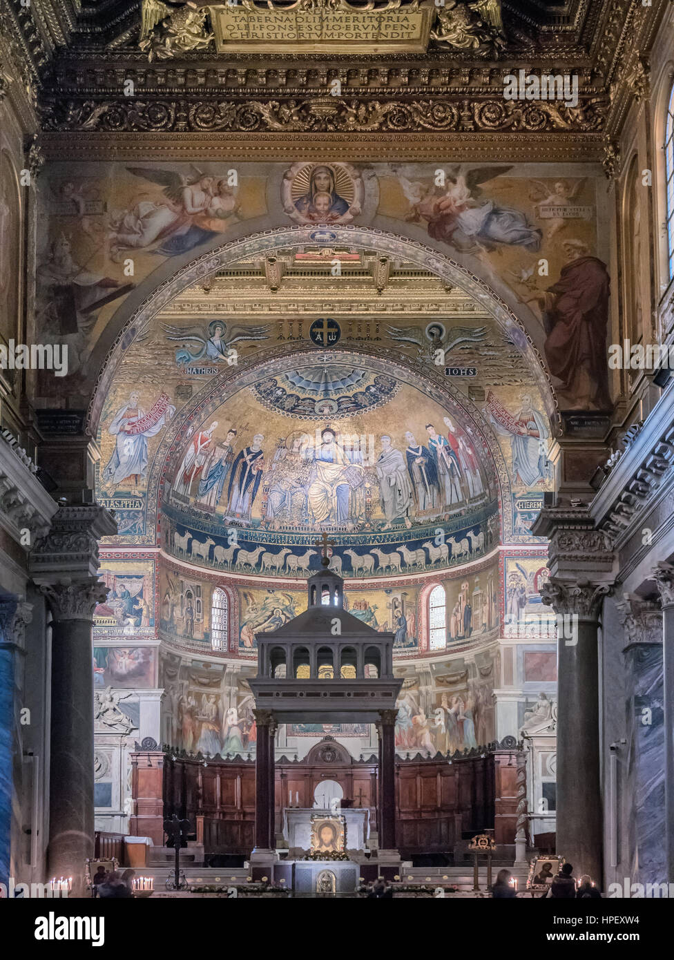 St Basilica di Maria in Trastevere a Roma Foto Stock