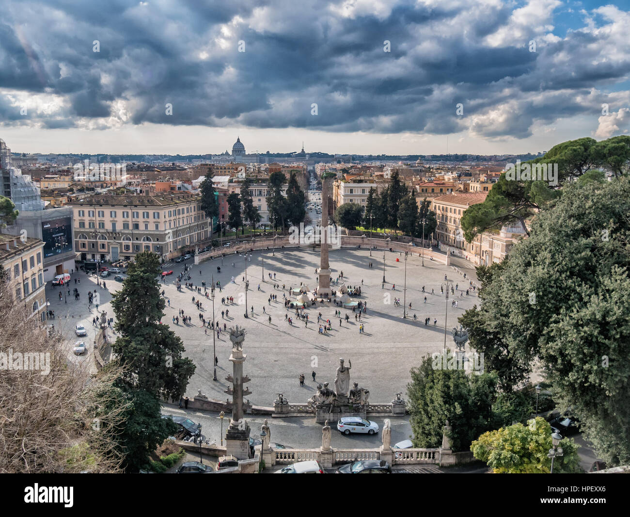 Piazza del Popolo a Roma, Italia Foto Stock