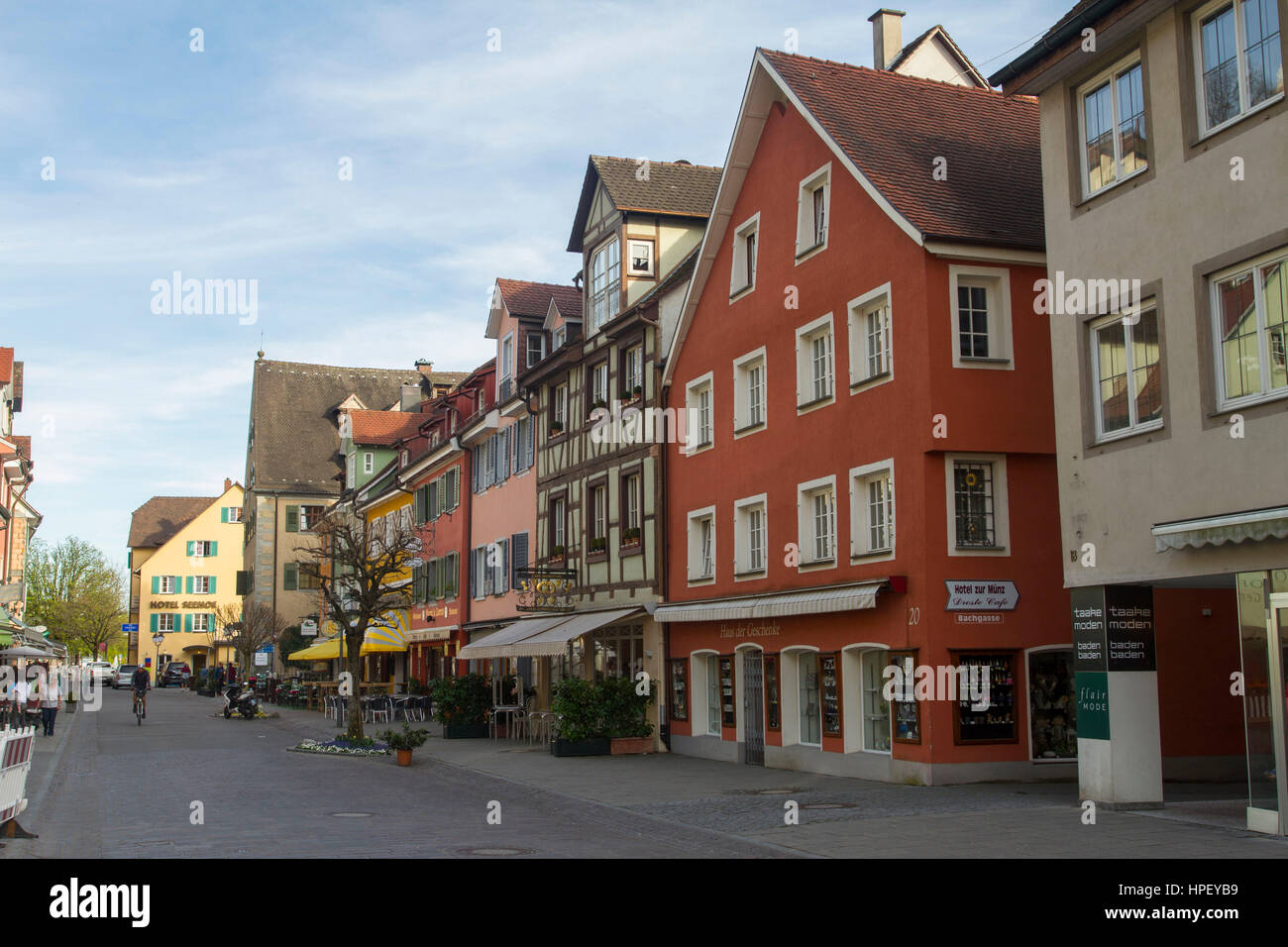 Città vecchia di Meersburg sul Lago di Costanza, in Germania Foto Stock