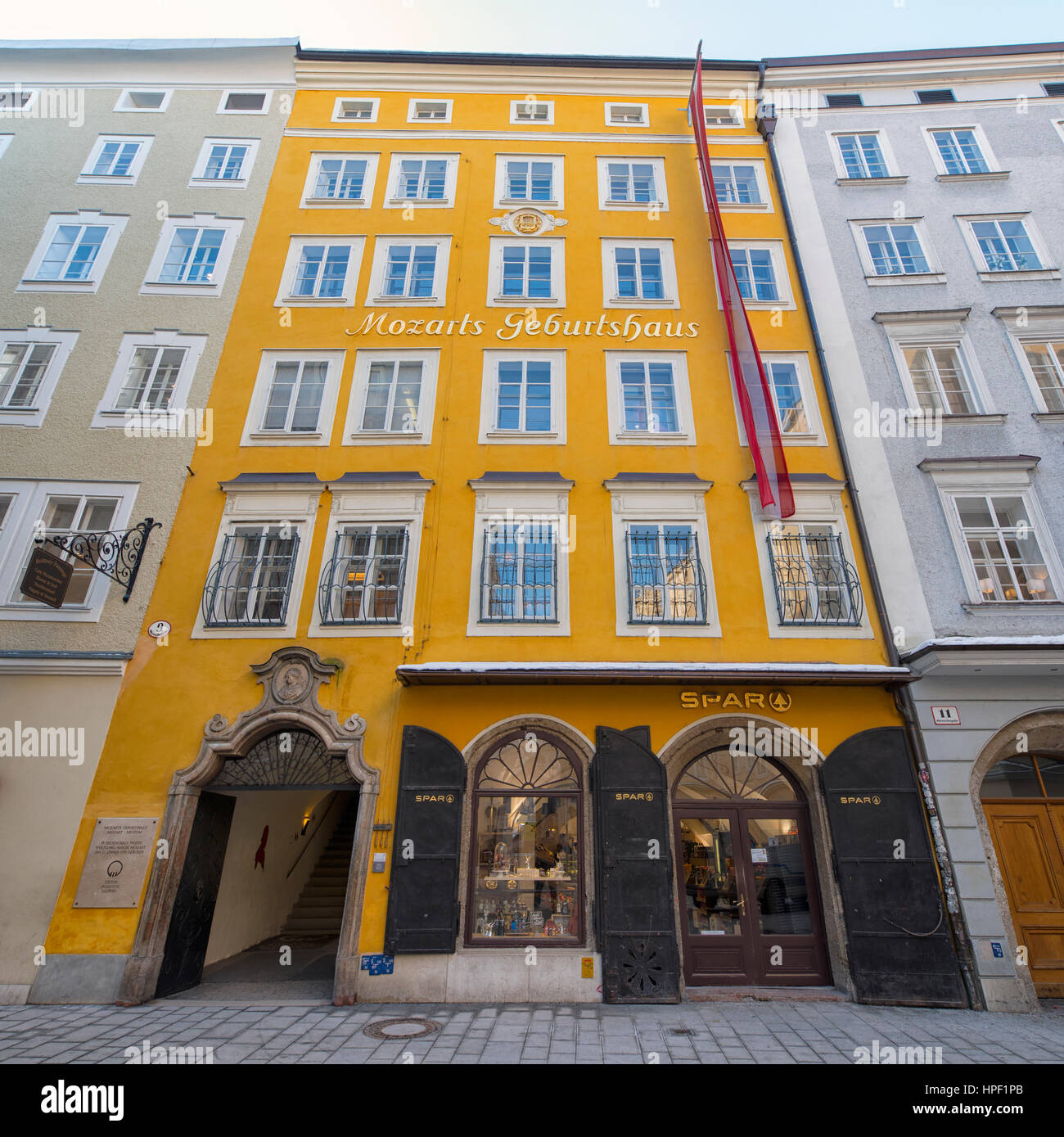 Wolfgang Amadeus Mozart Casa Natale di Salisburgo, Austria Foto stock