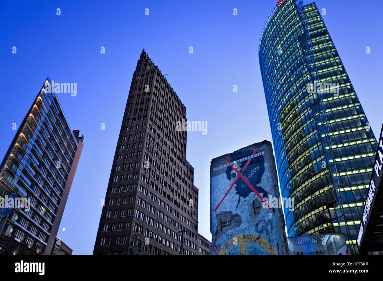 Potsdamer Platz. Pezzo di parete.Berlino. Germania Foto Stock