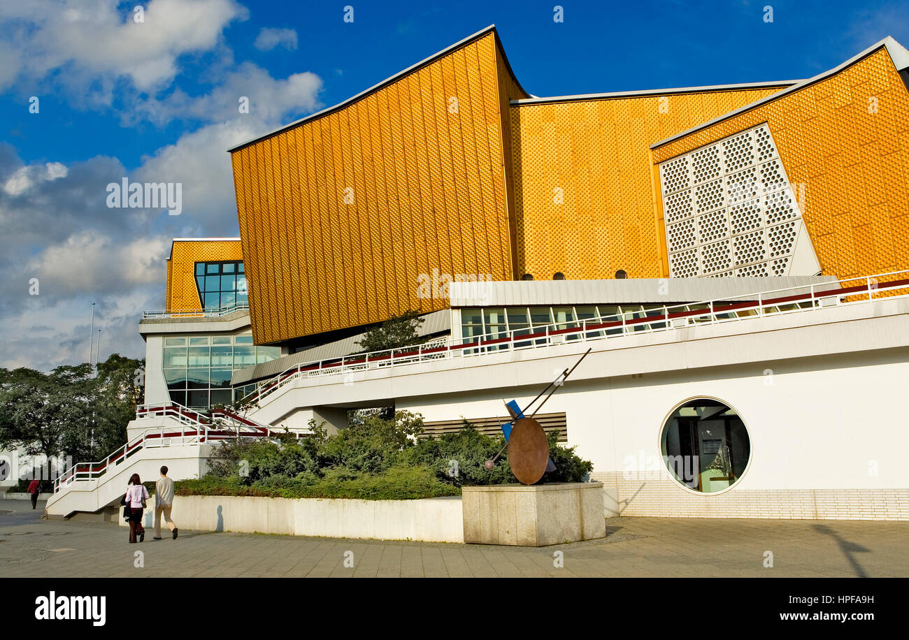 Kulturforum.Filarmonica. Philharmonie progettato dall architetto Hans Scharoun 1960 - 1963.Berlino. Germania Foto Stock