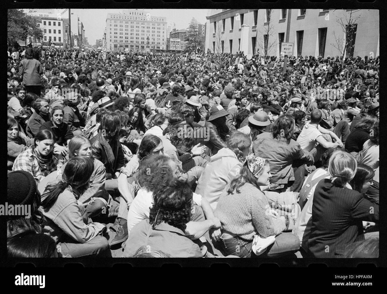 Guerra Anti-Vietnam dimostrazione presso il Dipartimento di Giustizia, Washington DC, 4/30/1971. Foto di Warren K Leffler Foto Stock