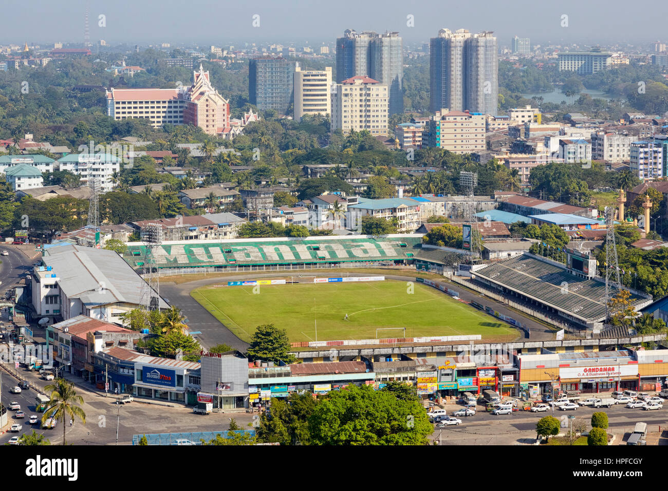 Vista aerea di Bogyoke Aung San Stadium Yangon, Myanmar Foto Stock