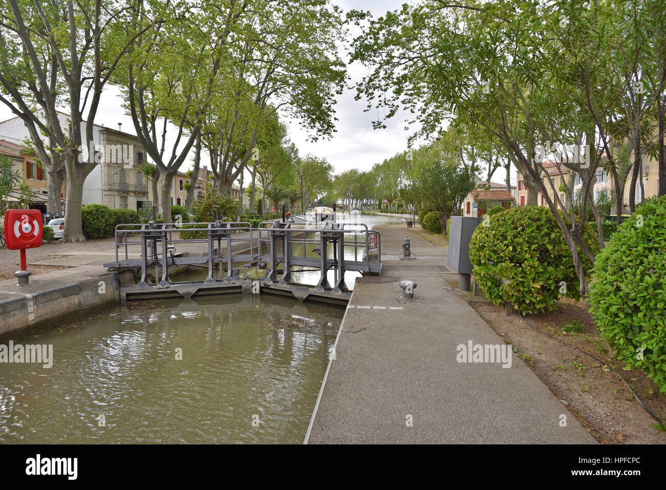 Canal de Jonction a Salleles d'Aude Foto Stock