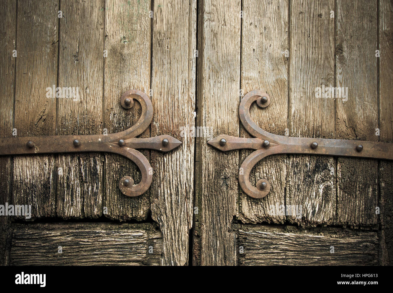 Antiche porte in legno Foto Stock