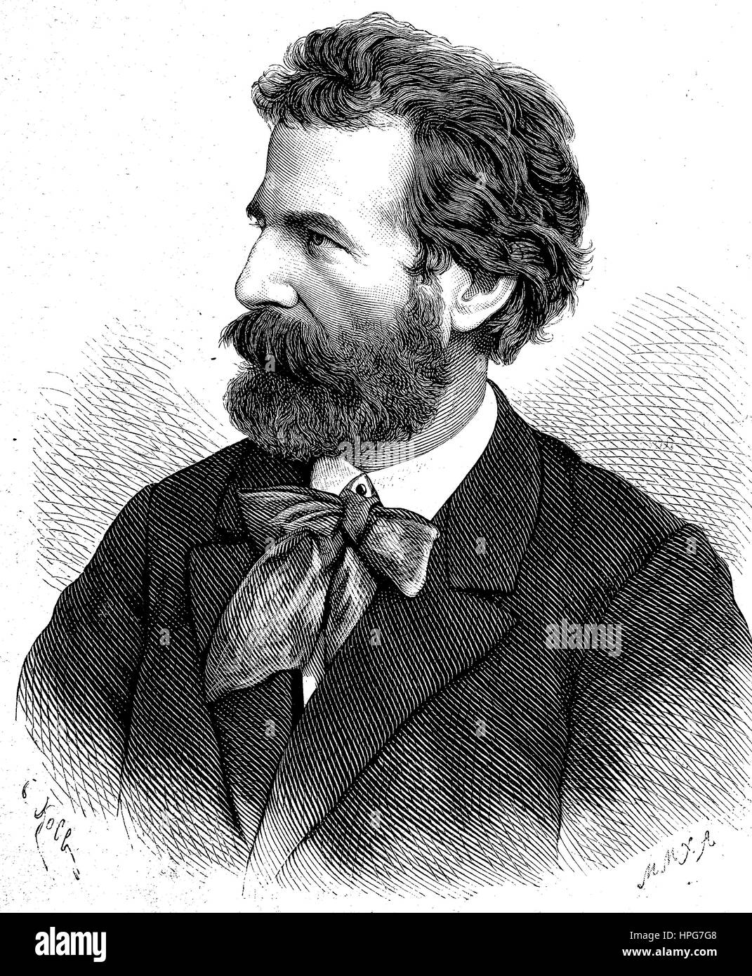 Franz Defregger Franz von Defregger, 1835 - 1921, un artista austriaco noto per la produzione di un genere di arte e di storia dipinti nella sua nativa Tirolo, digitale Riproduzione migliorata di una xilografia a partire dall'anno 1885 Foto Stock