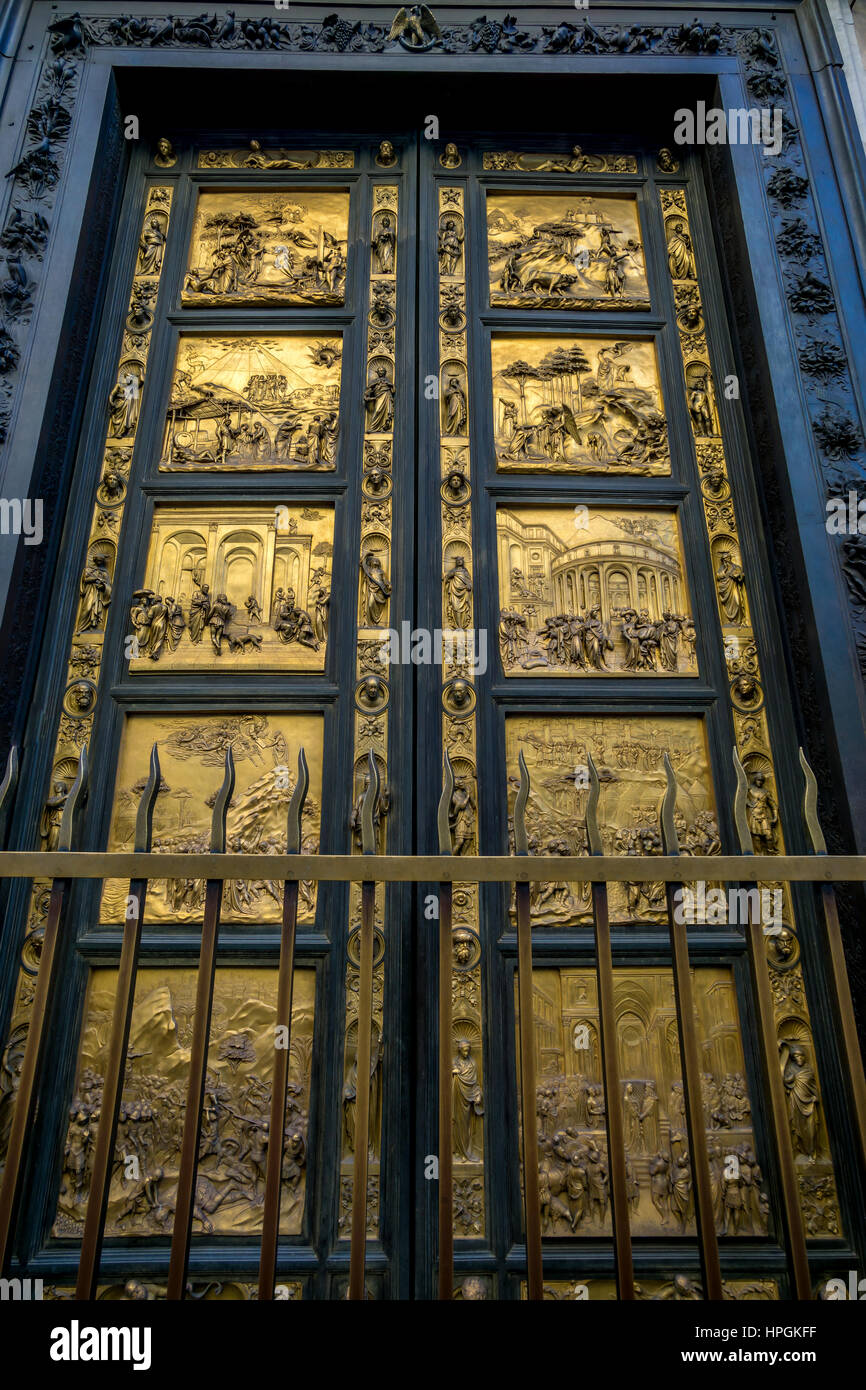 Porte del Paradiso (Est porte), il Battistero di San Giovanni, Firenze Foto Stock