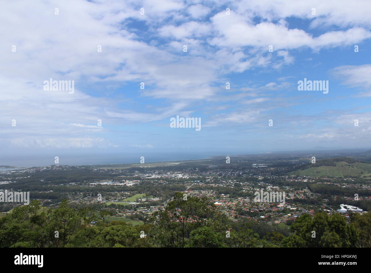 Vista da Sealy Lookout Forest Sky Pier, vicino a Coffs Harbour, Australia Foto Stock