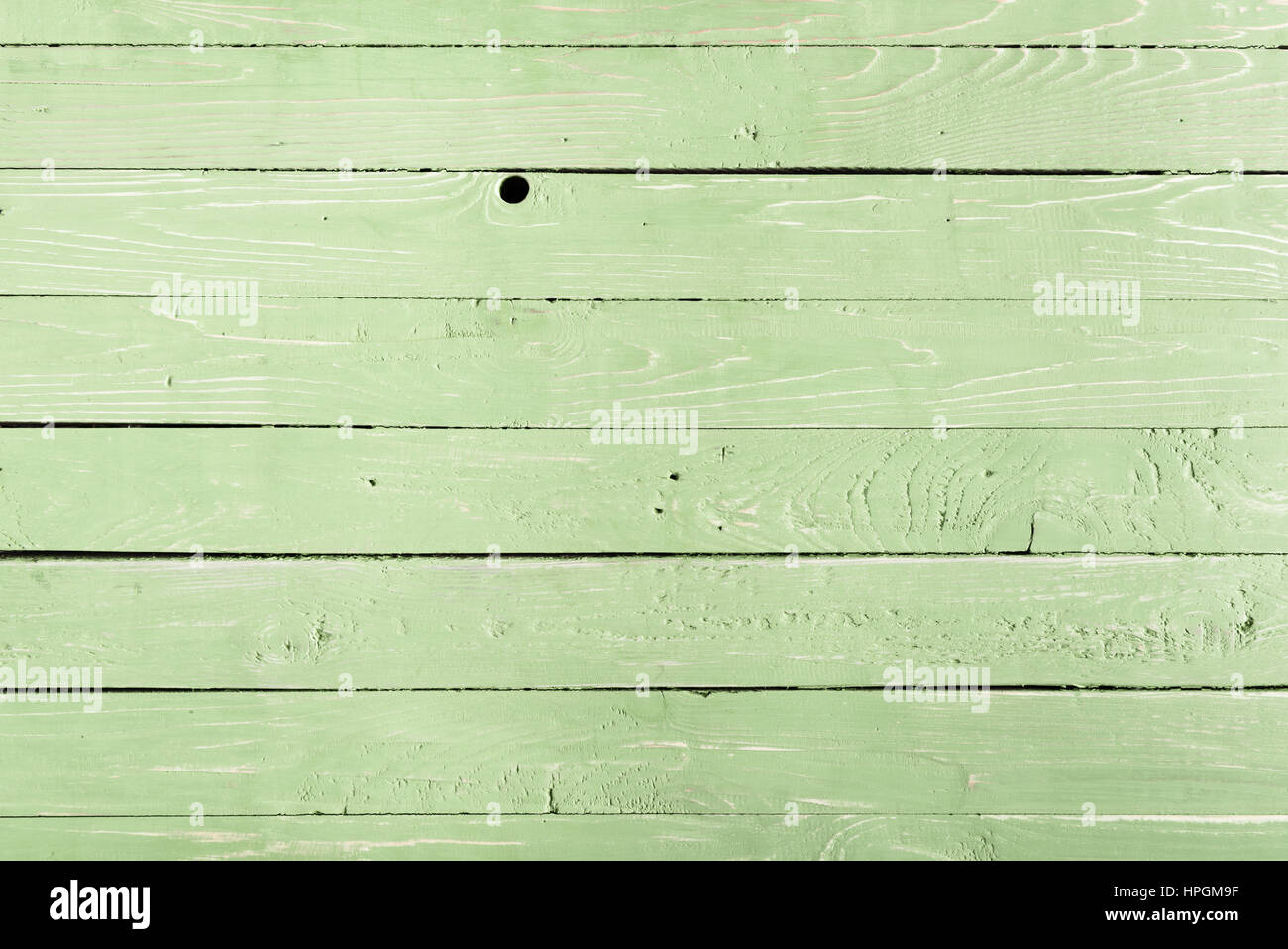 Verde sullo sfondo di legno con tavole orizzontali Foto Stock