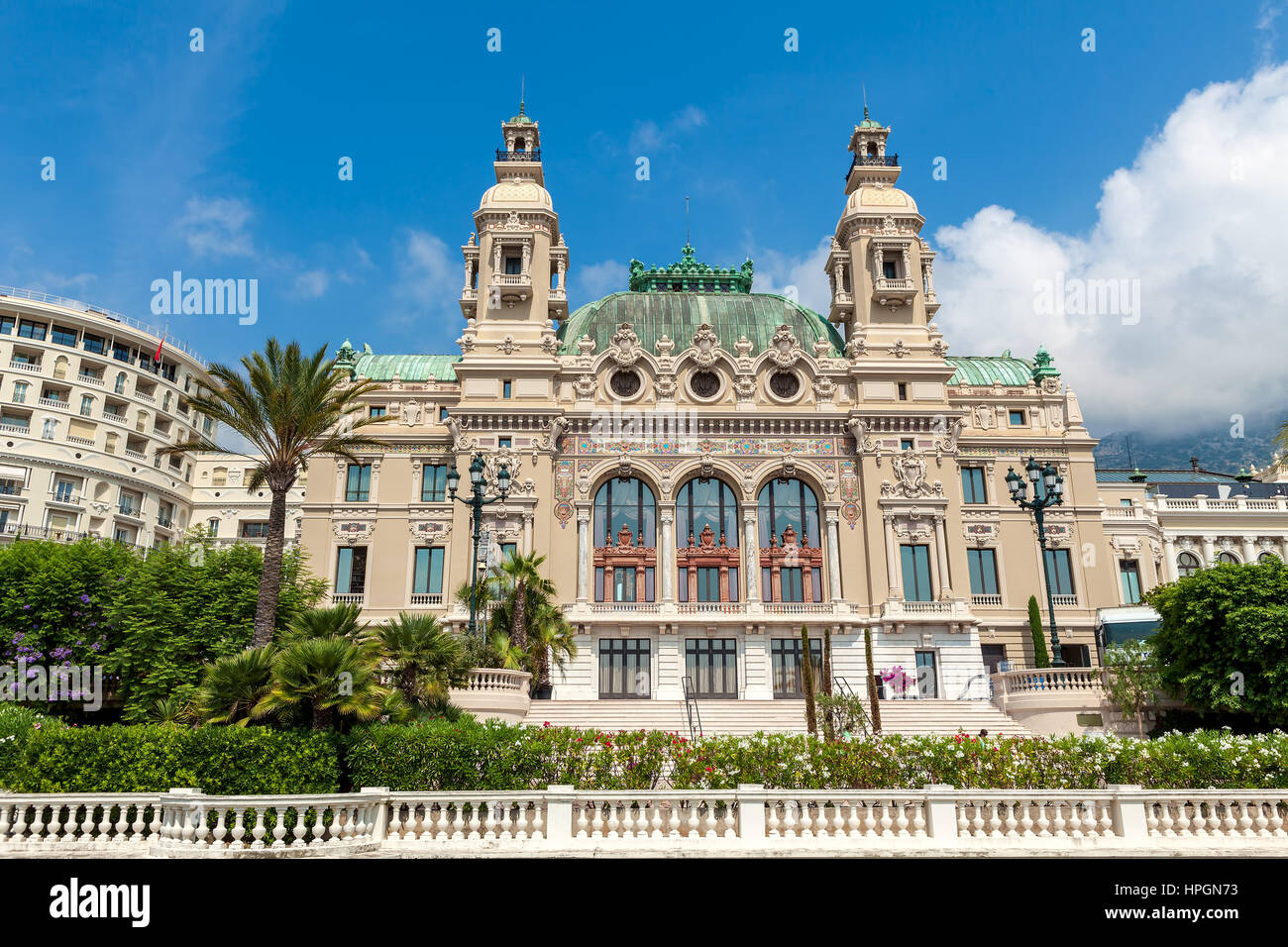 Vista esterna della Salle Garnier - opera case situate a Monte Carlo, Monaco. Foto Stock