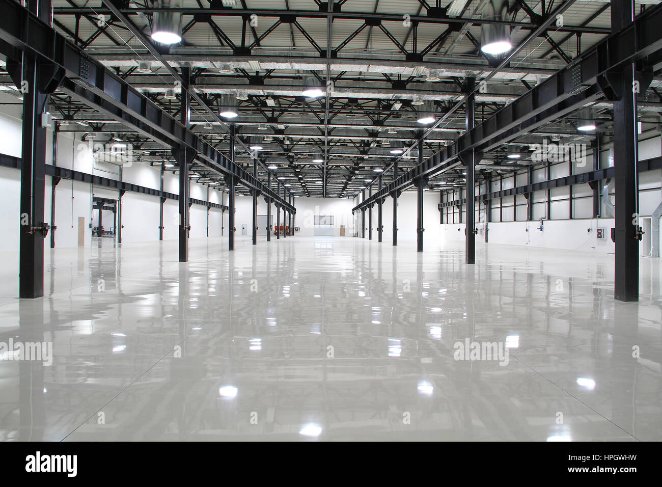 Nuovo magazzino moderno, sfondo per l industria Foto Stock