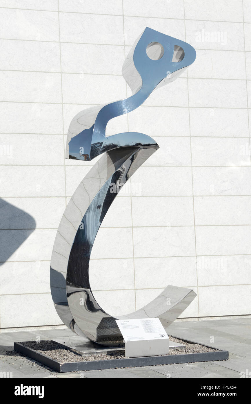 Sculpture, "Big Heech", 2014, Stainless Steel, Parviz Tanavoli, iraniano, museo Aga Khan, Toronto, Canada Foto Stock