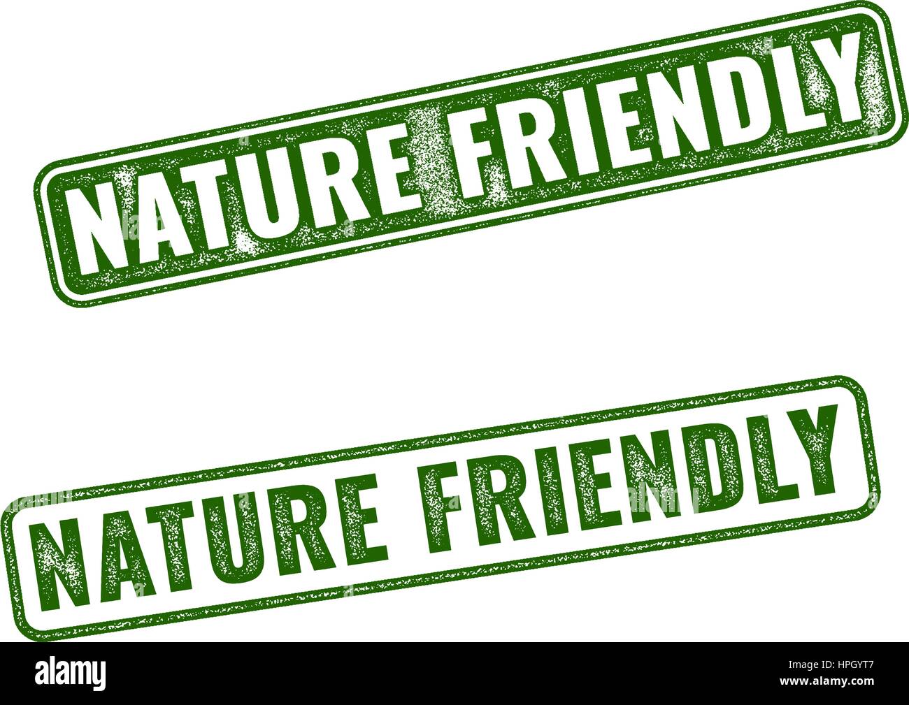 Due verde vettore realistico natura cordiale grunge timbri in gomma isolati su sfondo bianco Illustrazione Vettoriale