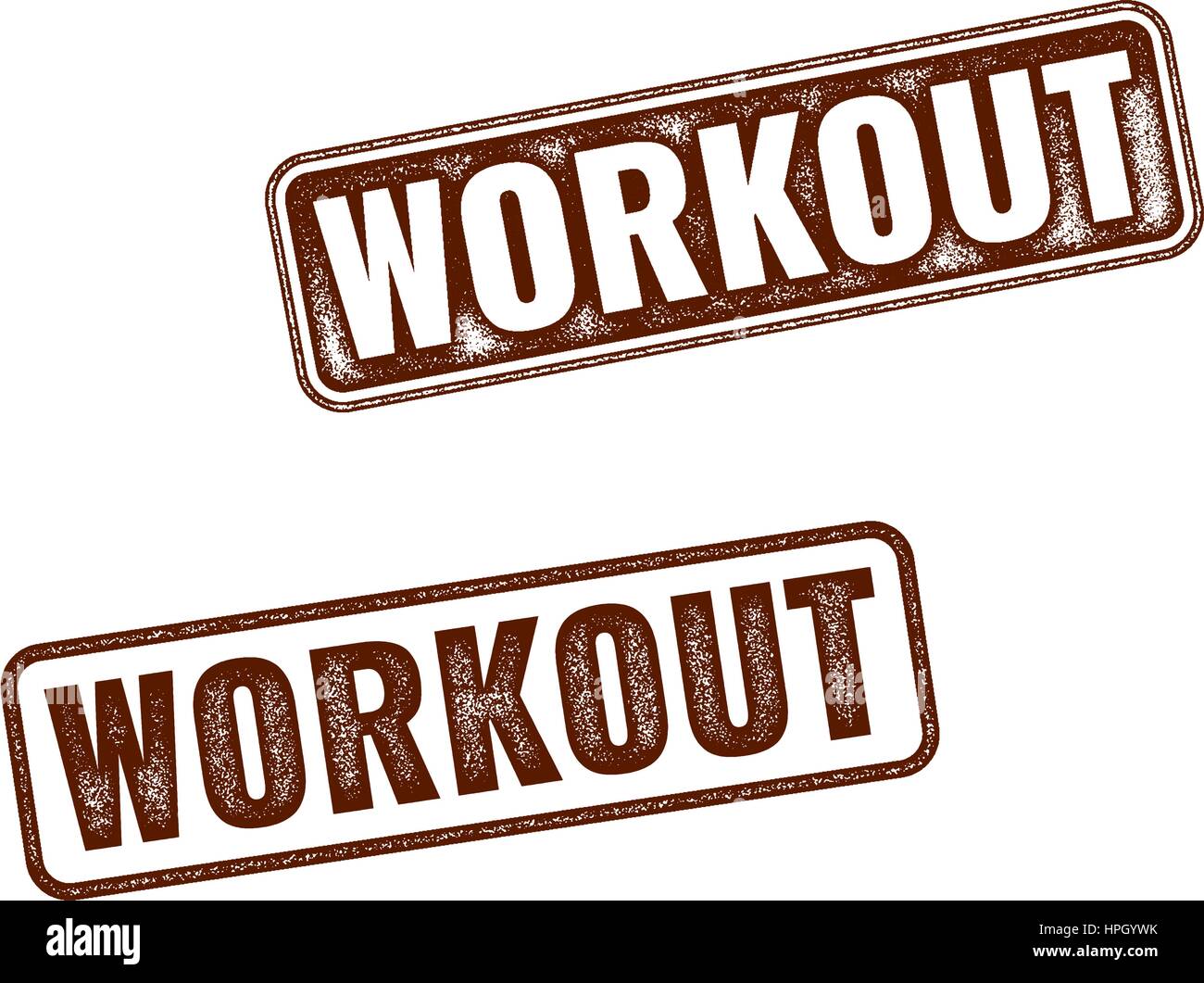 Due realistico allenamento Vector grunge timbri in gomma isolati su sfondo bianco Illustrazione Vettoriale
