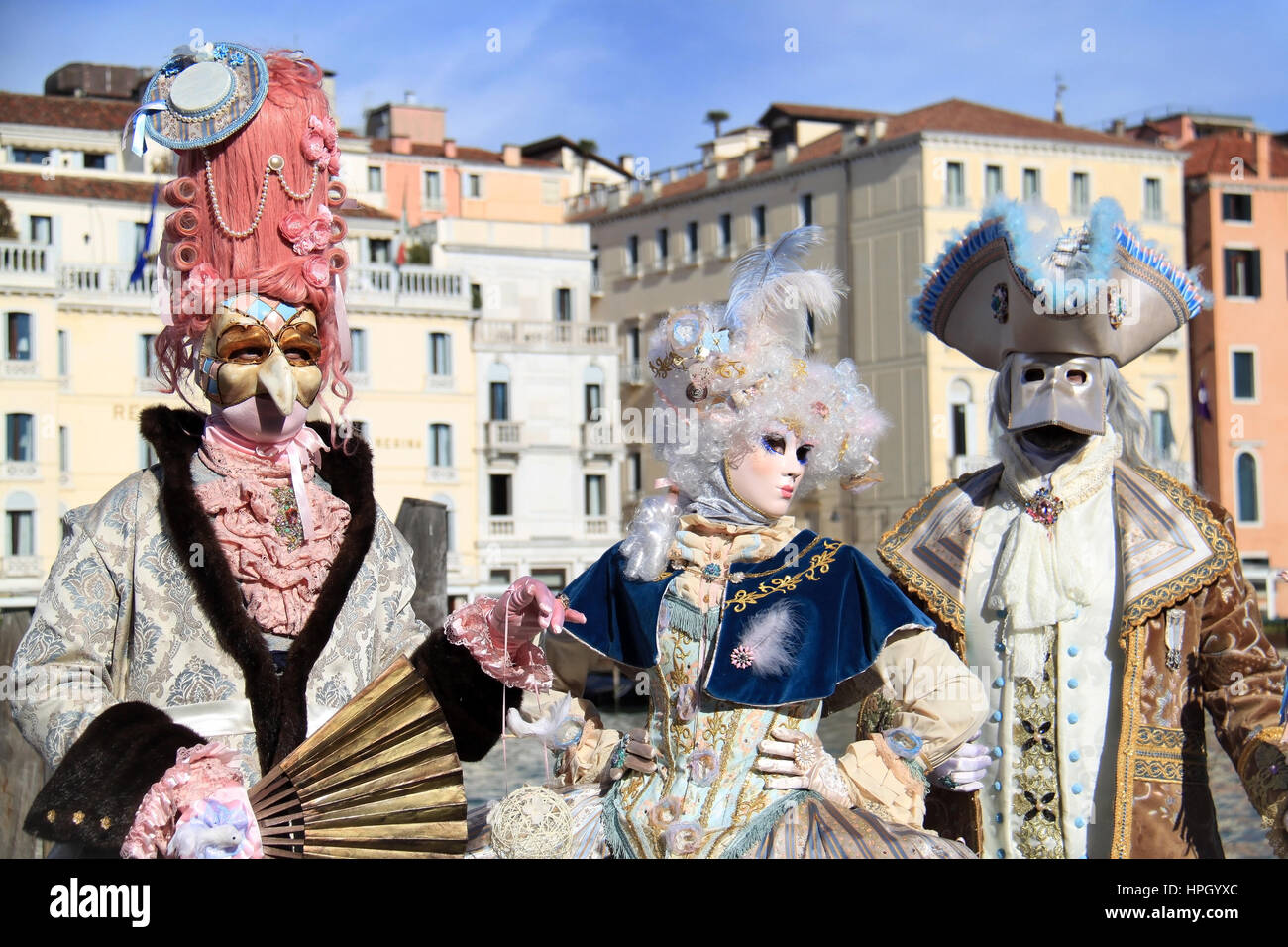 Il carnevale di Venezia il costume e maschera. Foto Stock