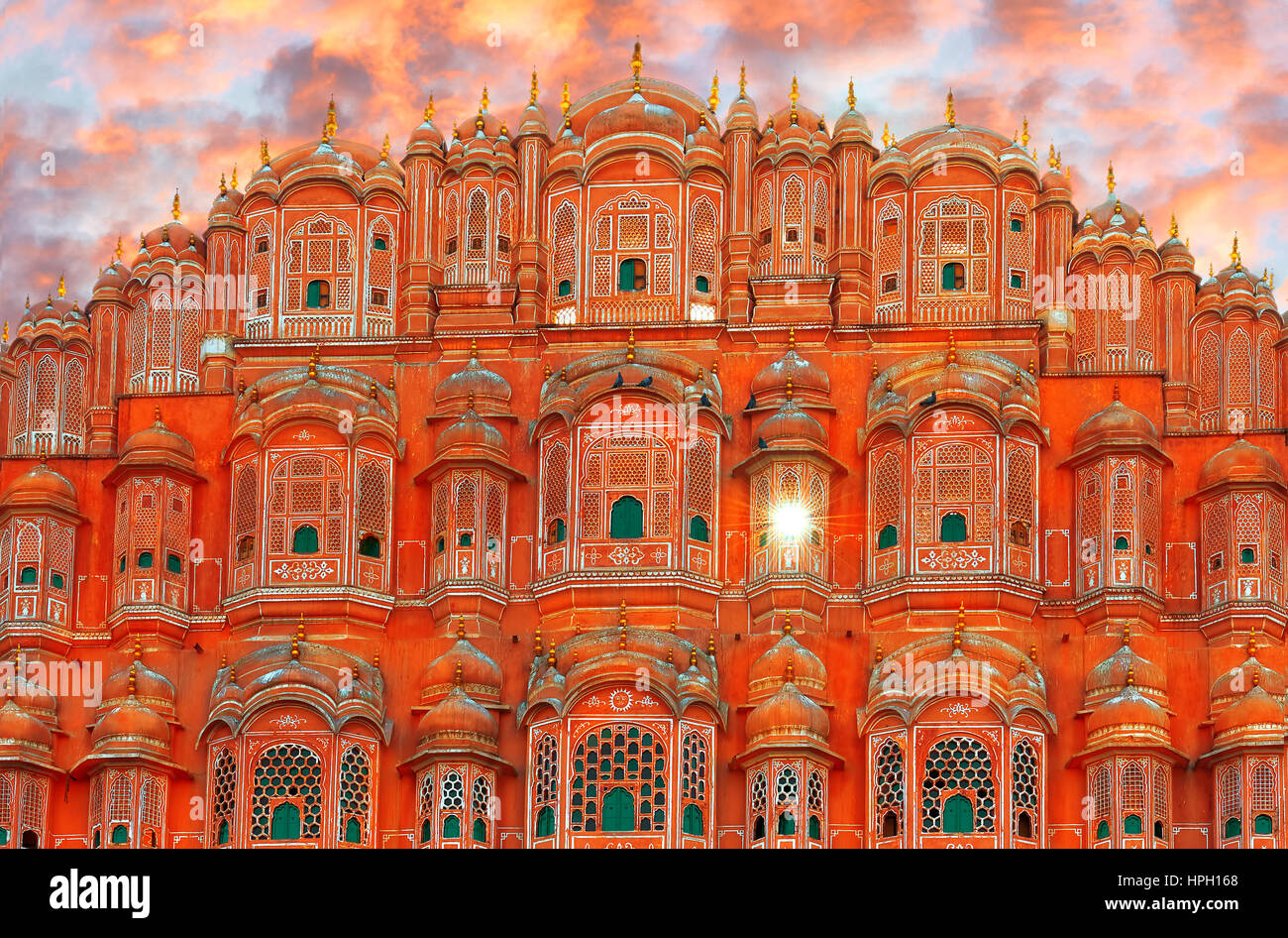 Hawa Mahal - complesso del palazzo del maharaja di Jaipur, India Foto Stock