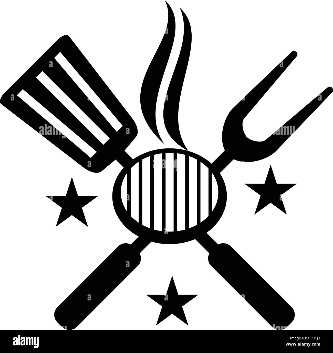 Logo ristorante barbeque Illustrazione Vettoriale