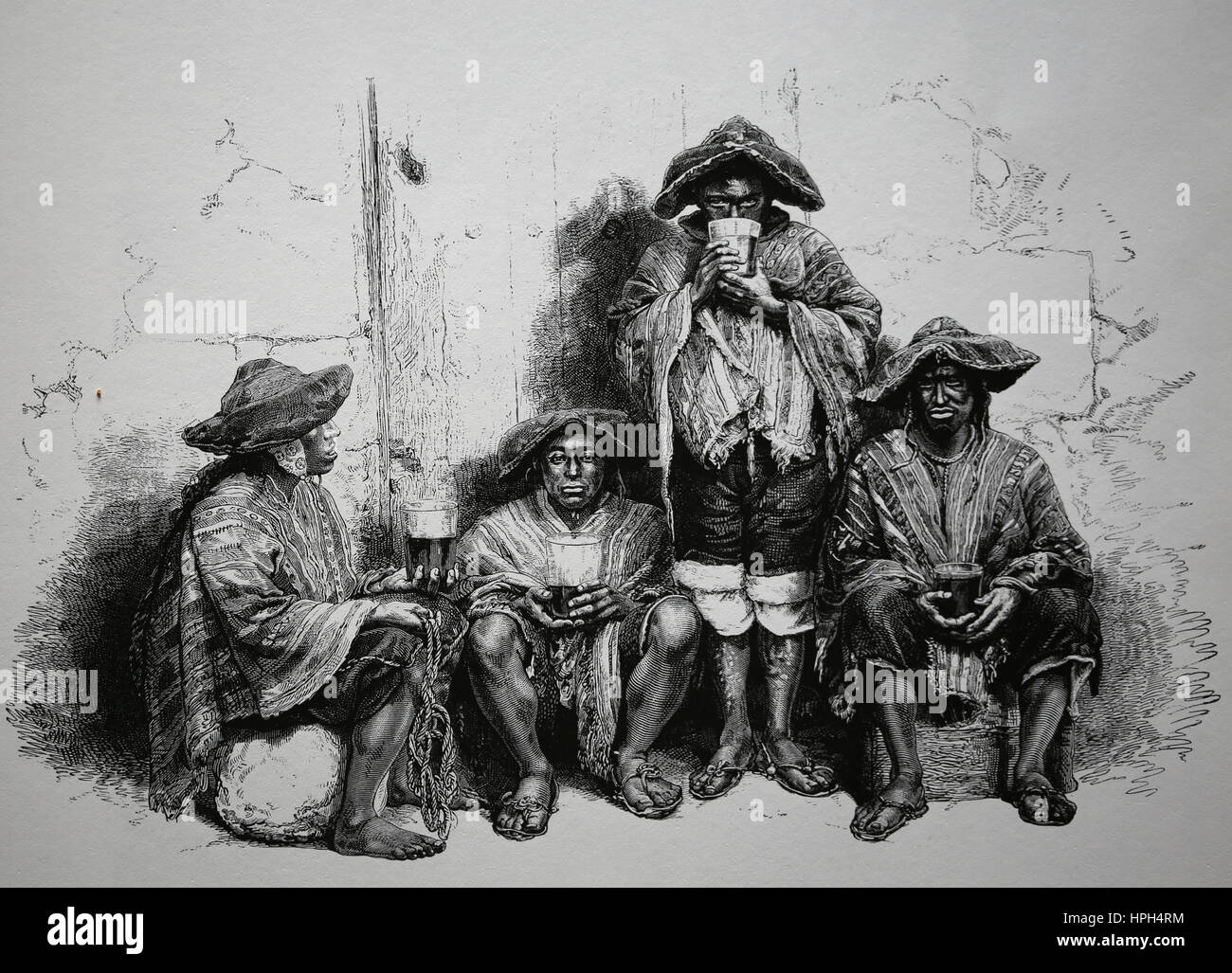 Sud America. Il Perù. Indigeni peruviani. Incisione, 1855. Foto Stock