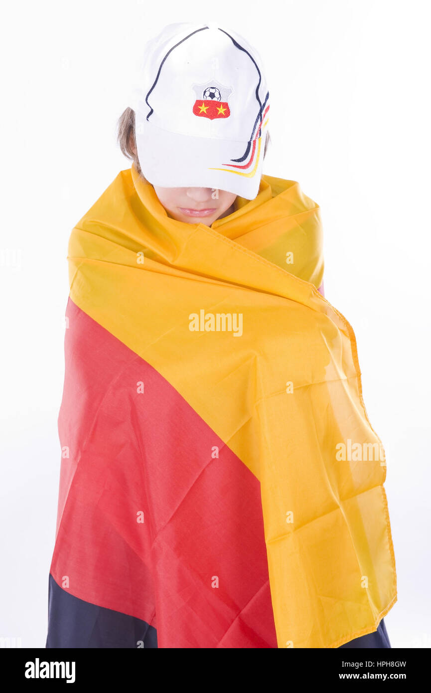 Junger Deutschlandfan - giovani fan di Germania, Modello rilasciato Foto Stock
