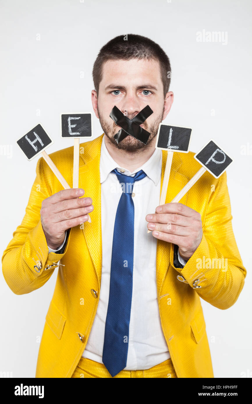 Imprenditore senza diritto di conversazioni sul lavoro Foto Stock