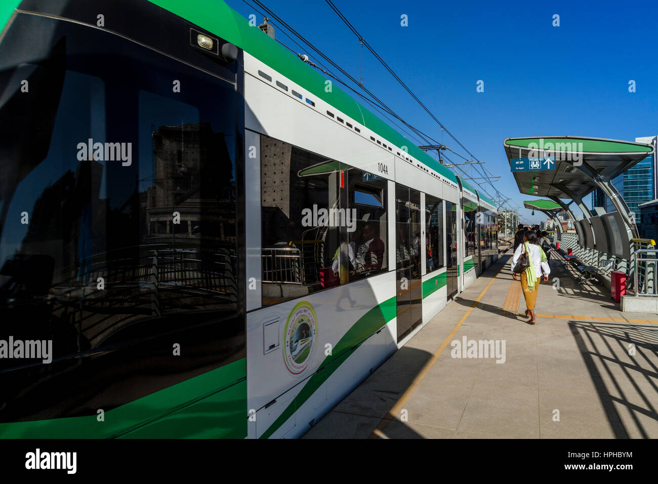 Addis Abeba Light Rail Transit Station, Meskel Square, Addis Abeba, Etiopia Foto Stock