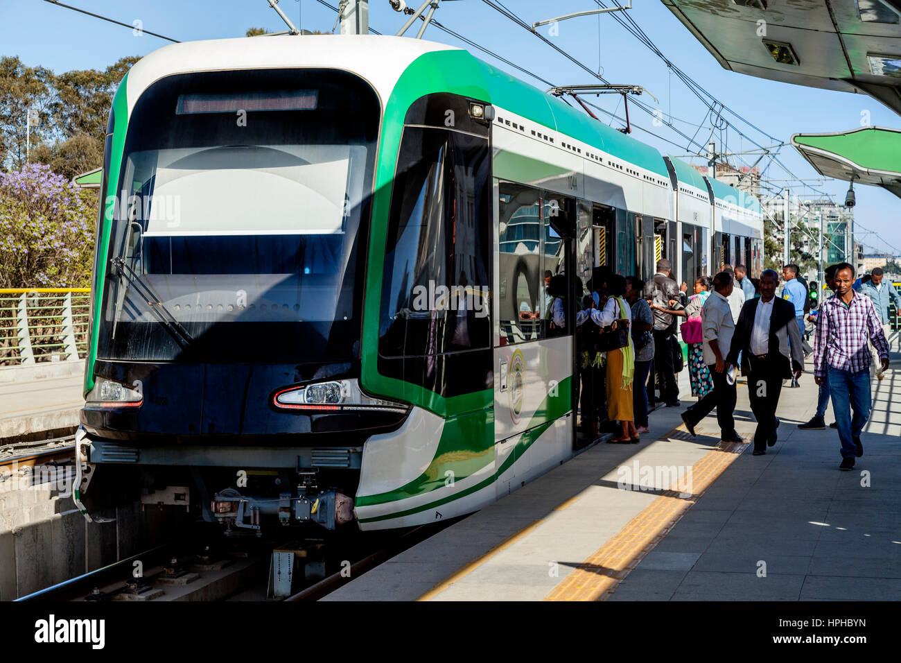 Addis Abeba Light Rail Transit Station, Meskel Square, Addis Abeba, Etiopia Foto Stock