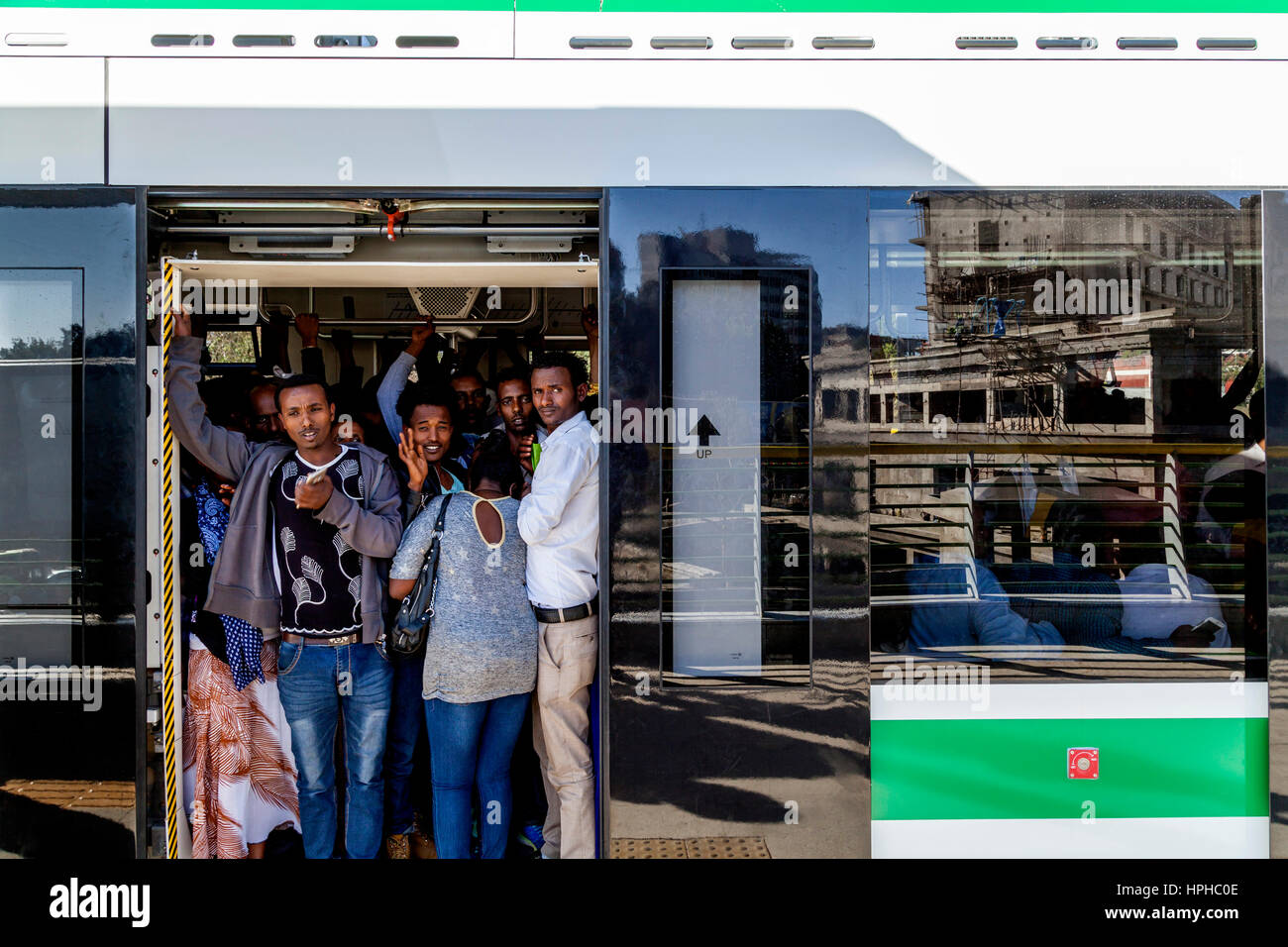 Addis Abeba Light Rail Transit Station, Meskel Square, Addis Abeba, Etiopia Foto Stock