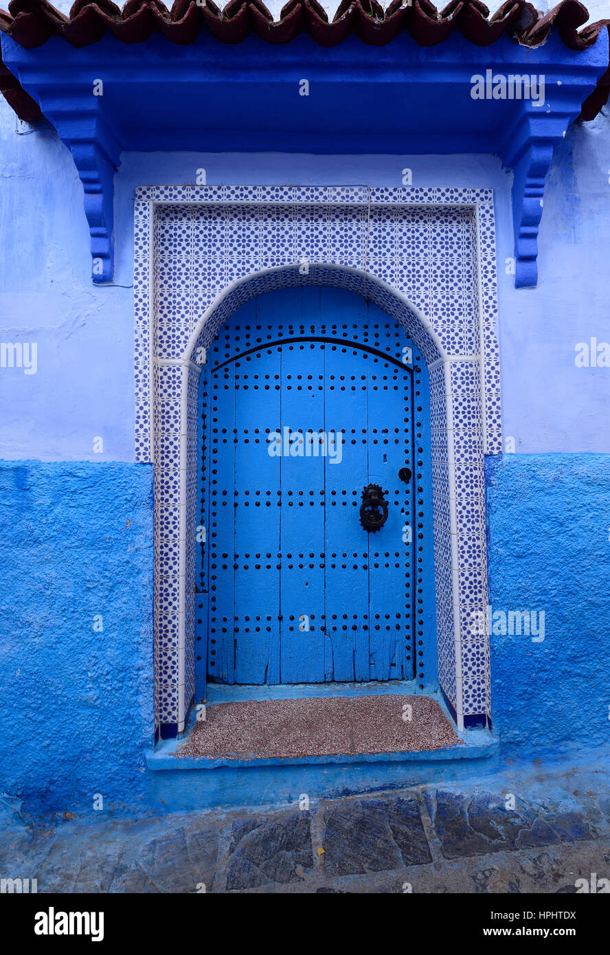 Blue città vecchia (medina) di Chefchaouen città in Marocco, Africa Foto Stock