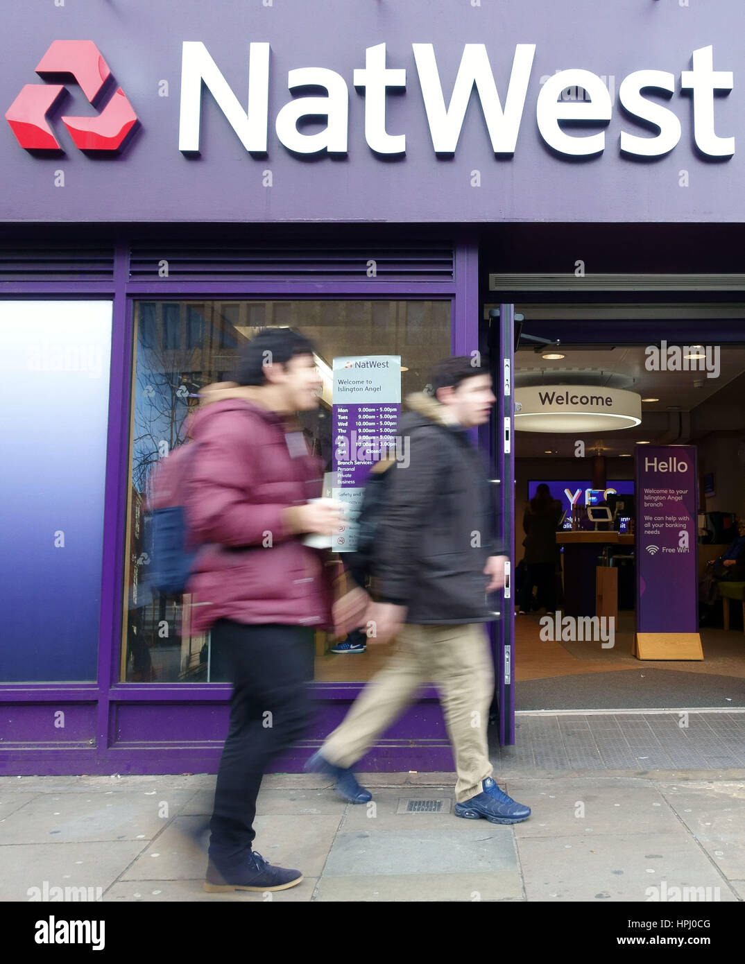 Ramo di Natwest Bank, Islington, Londra Nord Foto Stock