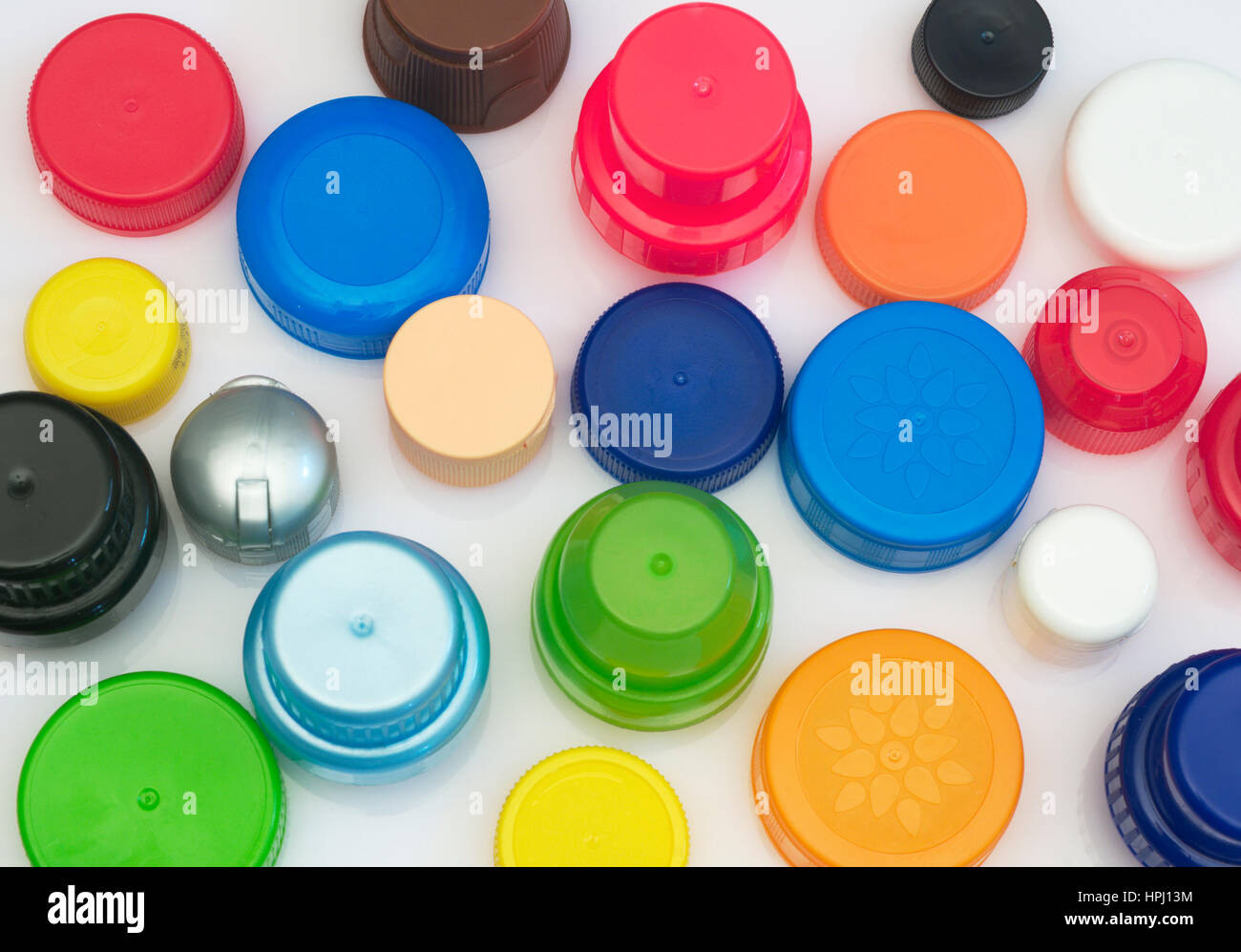 Diversi cappucci in plastica Foto Stock