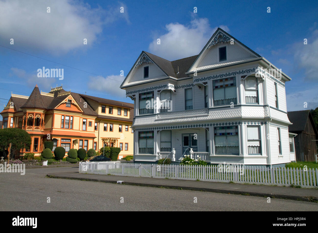Architettura vittoriana home a Ferndale, California, Stati Uniti d'America. Foto Stock