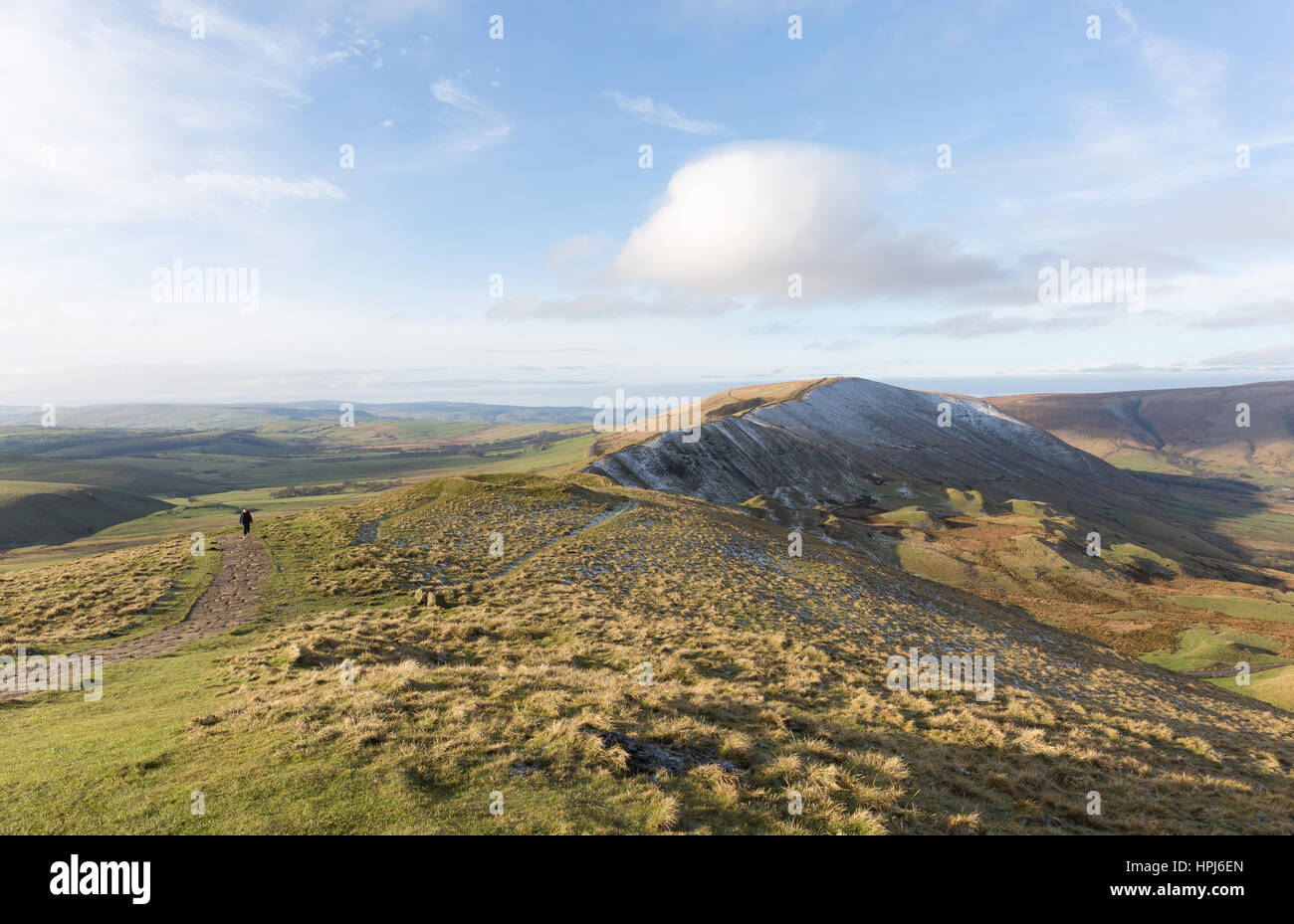 Signori sedile, Edale, Peak District Foto Stock