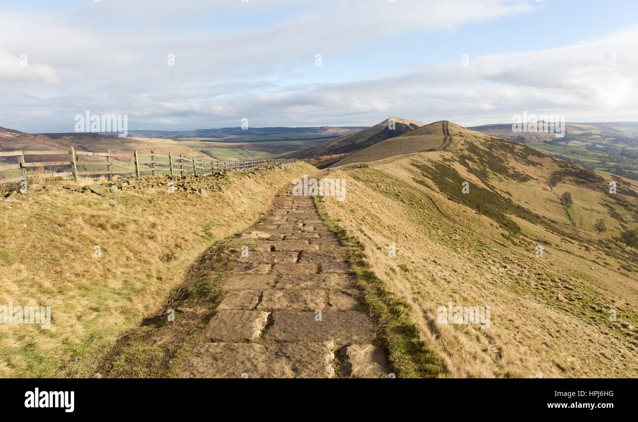 Torna Tor e vincere Hill, Edale, Peak District Foto Stock