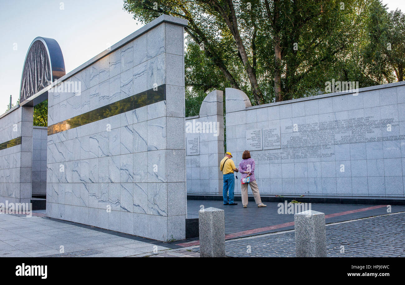 Monumento Umschlagplatz, dove gli ebrei erano raccolti per la deportazione dal Ghetto di Varsavia a Treblinka sterminio camp, nel ghetto di Varsavia, guerra Foto Stock