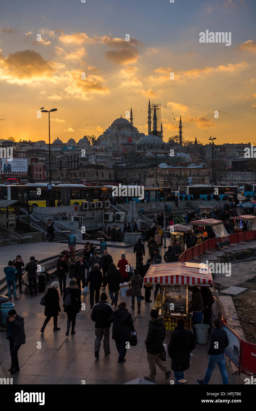 Vista dal Ponte di Galata a Istanbul Foto Stock