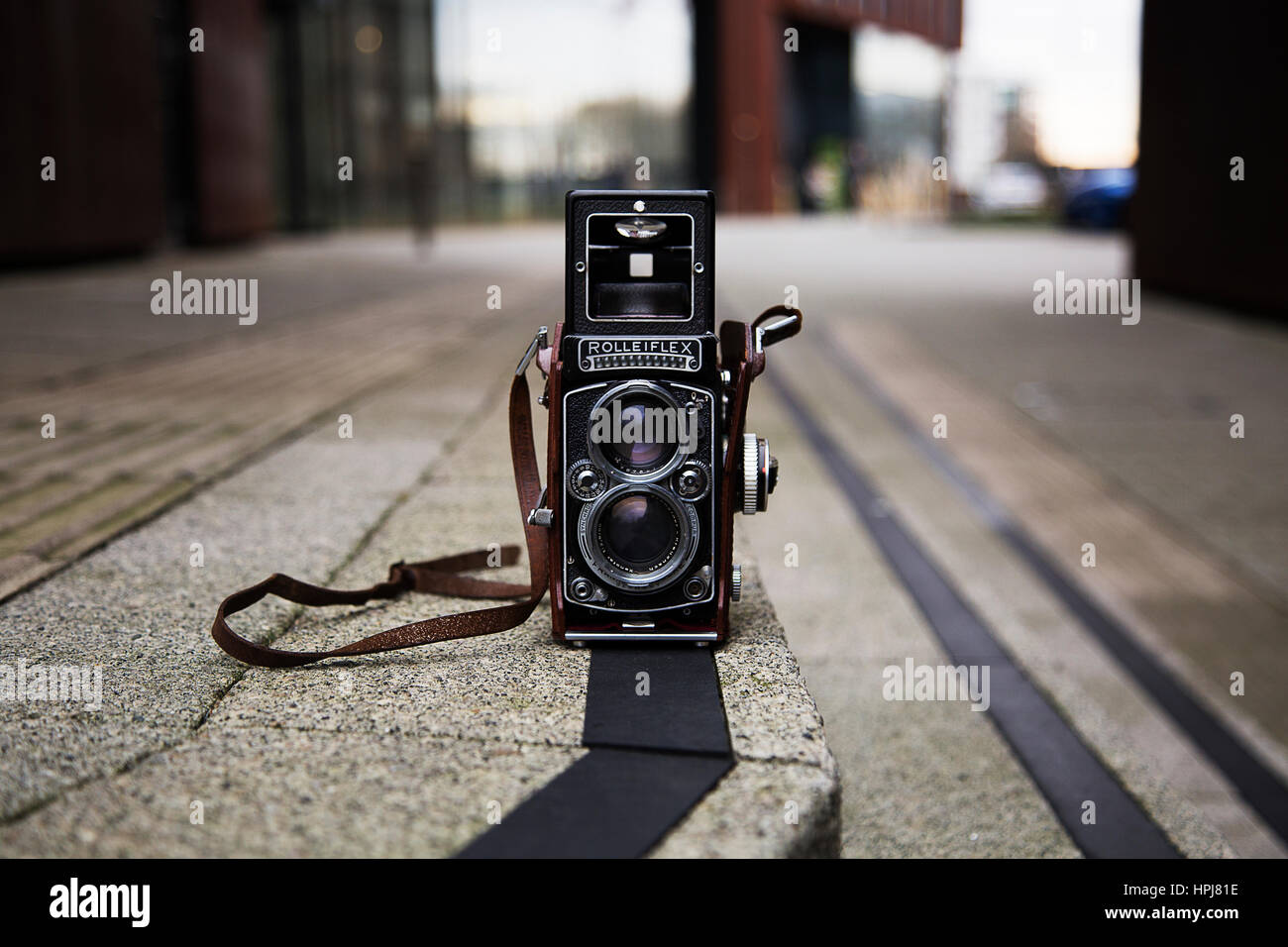 Vecchia telecamera rolliflex Foto Stock