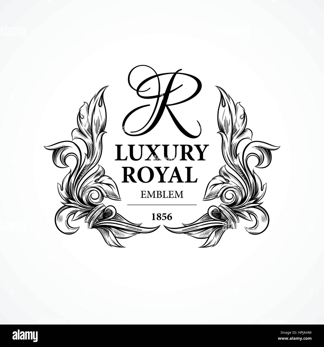 Lusso ornamento decorativo design floreale logo. Illustrazione vettoriale EPS10 Illustrazione Vettoriale