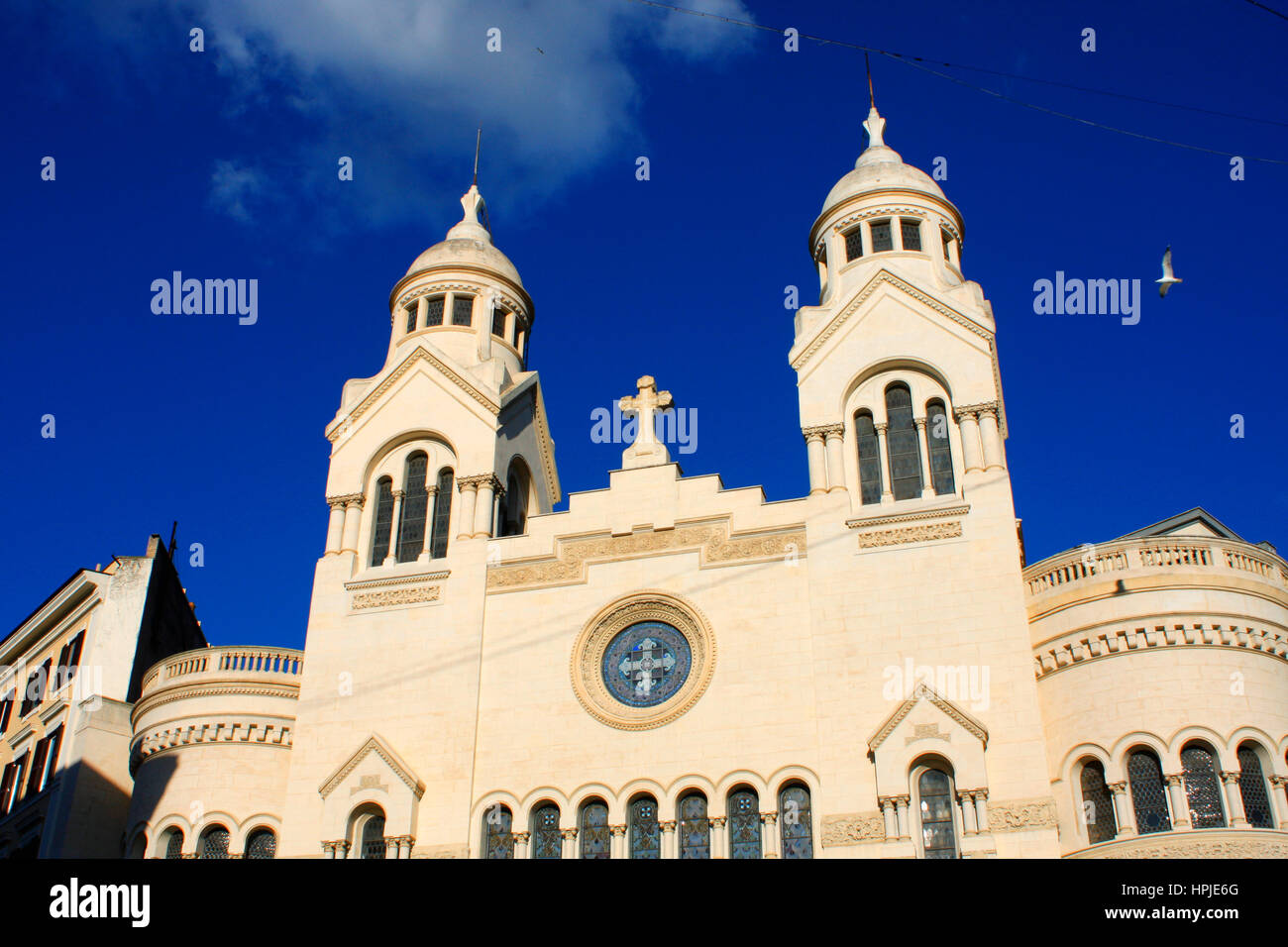 Dettagli architettonici della Chiesa Valdese di Roma, Italia Foto Stock