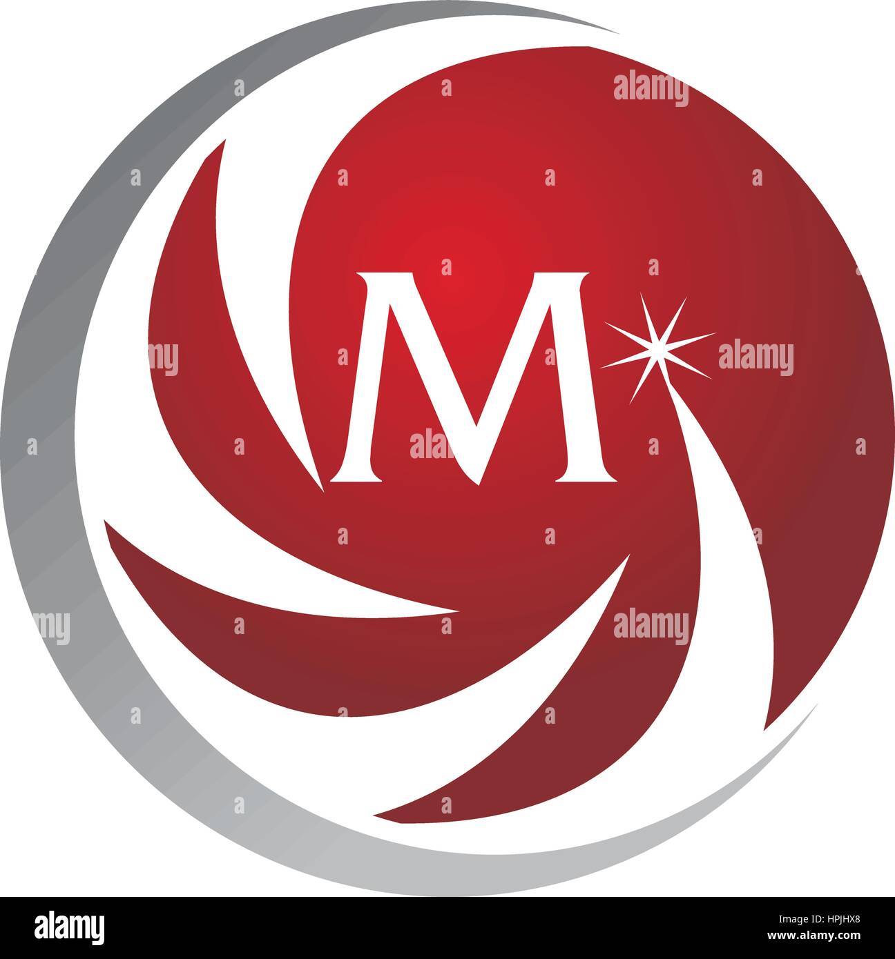 Star Swoosh M iniziale Illustrazione Vettoriale