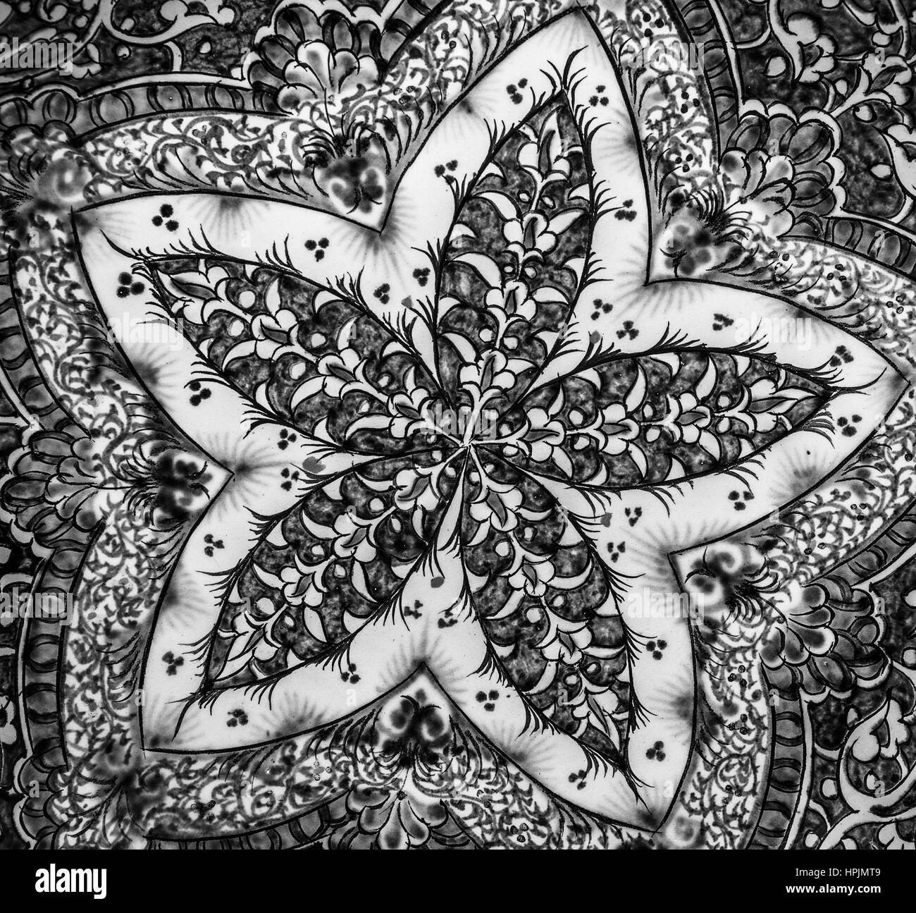 Grunge sfondo con decorazioni orientali Foto Stock