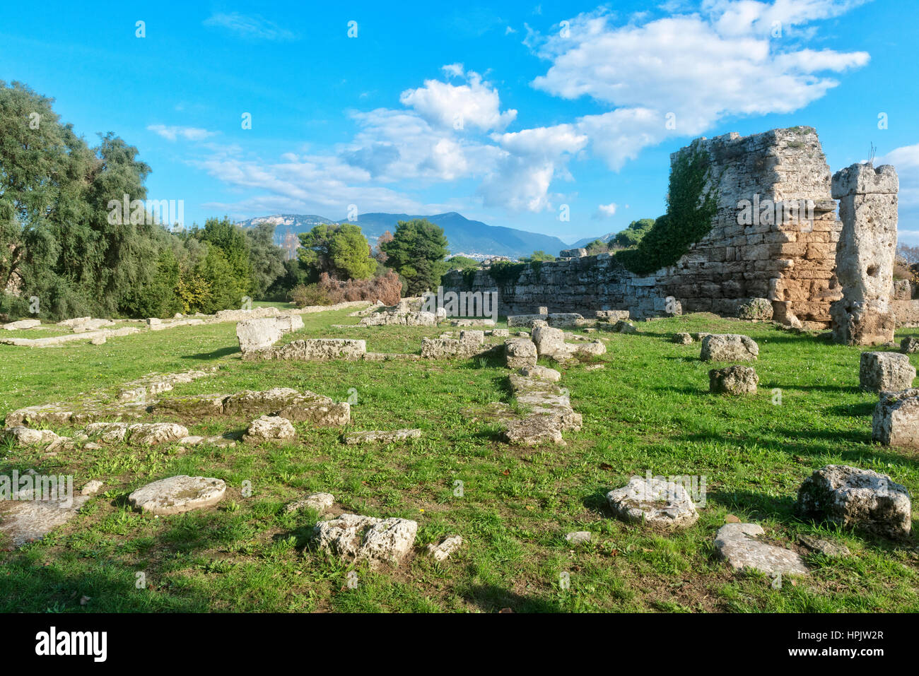 Paestum, tempio, area archeologica, Sud Italia Foto Stock