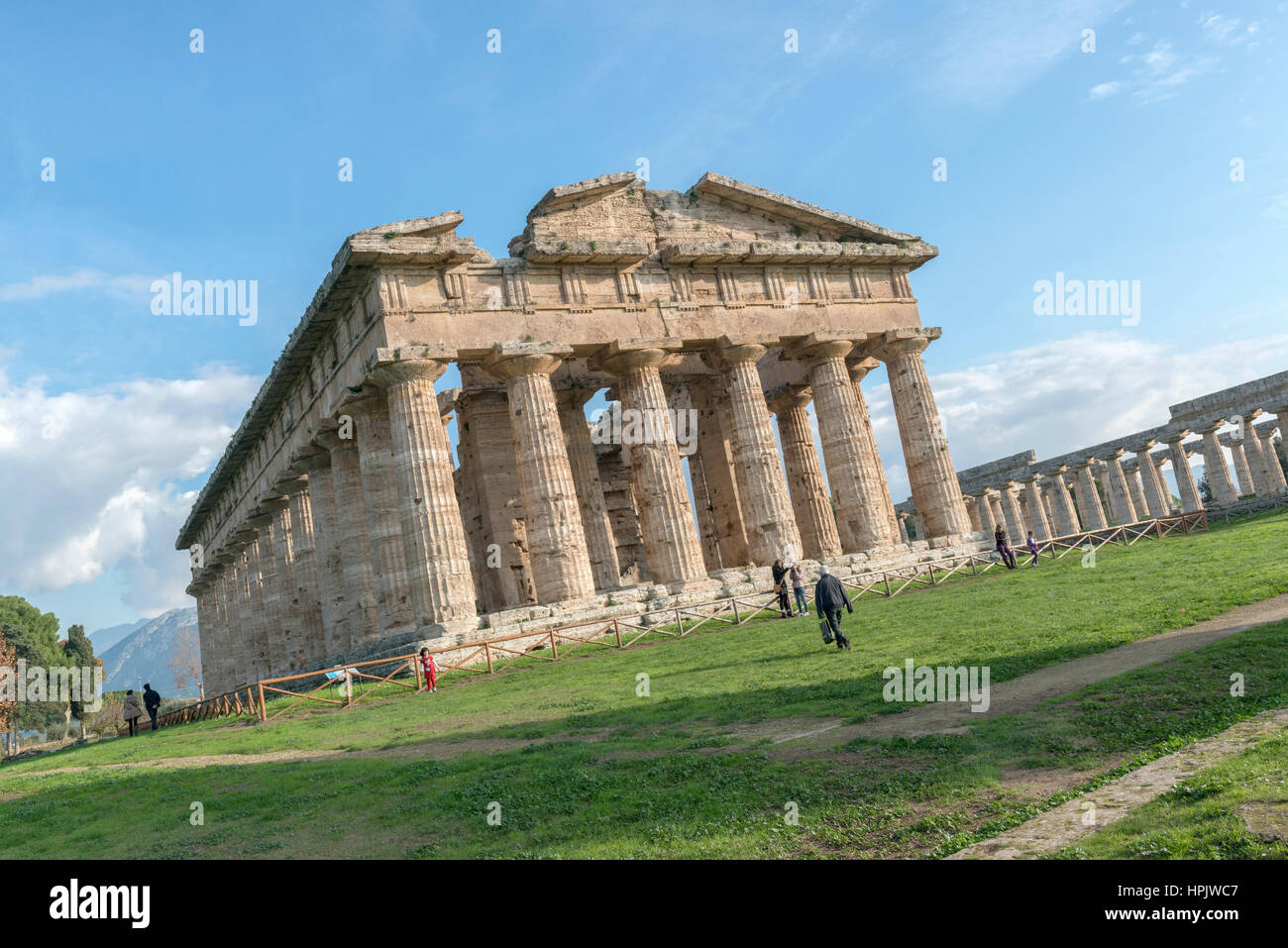 Paestum, tempio, area archeologica, Sud Italia Foto Stock