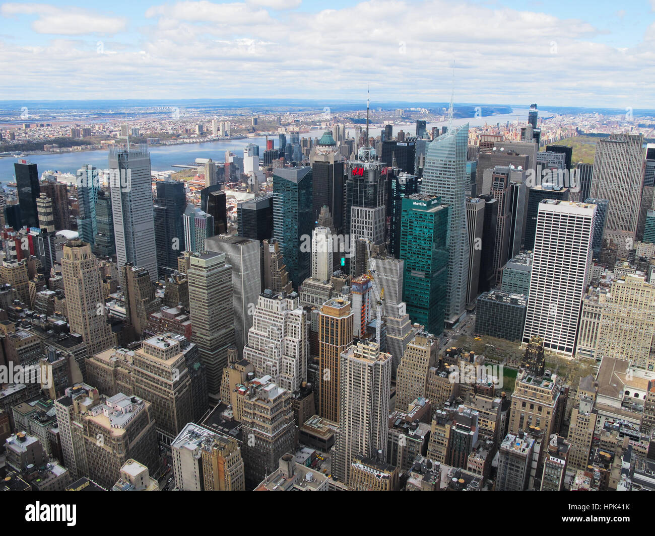 New York skyline della citta'. La vista dalla cima della Roccia, Rockefeller Center Foto Stock