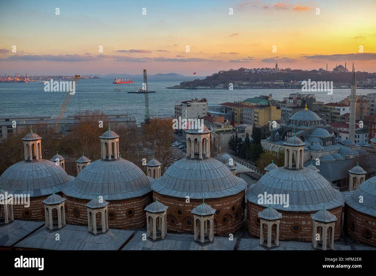 Vista da Tophane verso il Bosforo e il Mar di Marmara Foto Stock